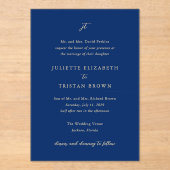 Juliette Elegant Wedding Acryleinladungen (Vorderseite)