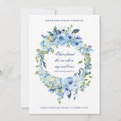 Juliette Floral Dusty Blue Katholic Wedding Einladung (Rückseite)