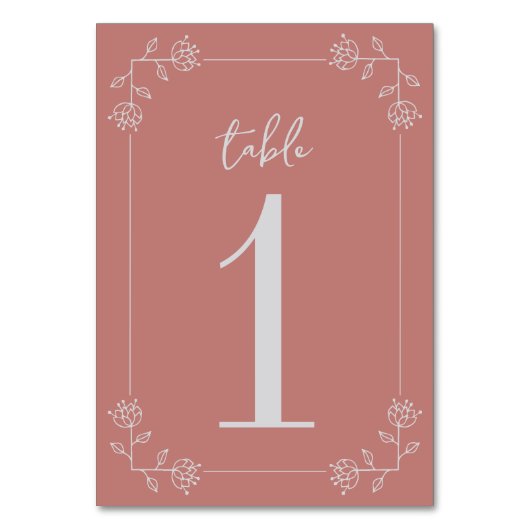 Juliette Frame | Kurierte Farben | Hochzeit Tischnummer (Rückseite)