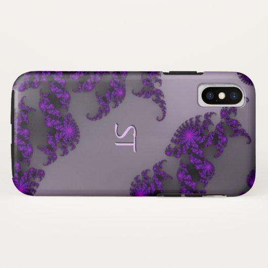 Juliette Lila Monogram Case-Mate iPhone Hülle (Rückseite (Horizontal))