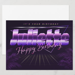 Juliette Name Vorname lila retro Karte Geburtstag