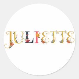 JULIETTE Vorname Elegant bestickt Runder Aufkleber
