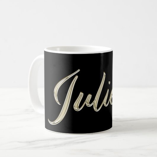 Juliette white gold Handwriting Tasse Kaffeetasse (Vorderseite Links)
