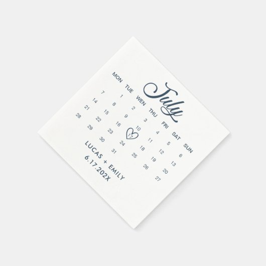 Julikalender Dark Blue Wedding Serviette (Ecke)
