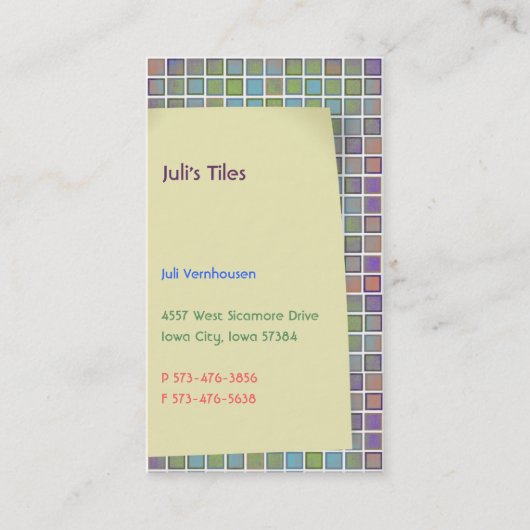 Julischen Tiles-Visitenkarten Visitenkarte (Vorderseite)