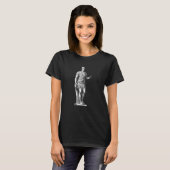Julius Caesar Kaiser Statue Linienkunst Römischer T-Shirt (Vorne ganz)