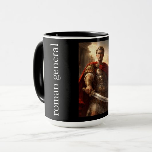 Julius Caesar schwarz Tasse (Vorderseite Links)