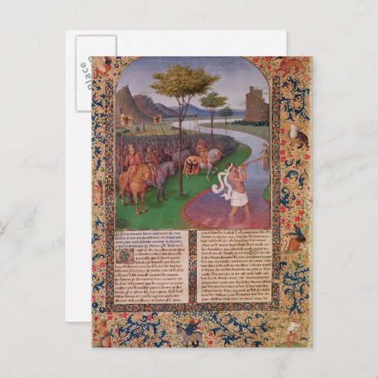 Julius Caesar überquert den Rubicon, c.1470 Postkarte (Vorne/Hinten)