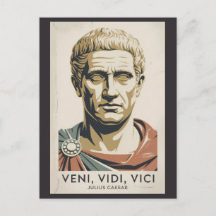 Julius Caesar Zitat Illustration Römisches Reich Postkarte