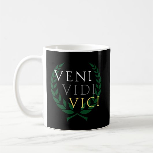 Julius Caesars berühmte "Veni Vidi Vici" Kaffeetasse (Links)