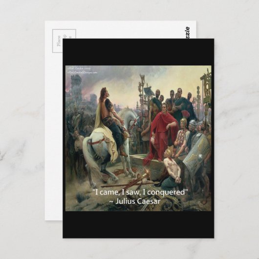 Julius Cäsar I kam ich sah ich erobert Postkarte (Vorne/Hinten)
