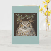 Julius, die großartigige Eule-Karte Karte (Gelbe Blume)