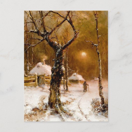 Julius Klever: Winterabendspaziergang Postkarte (Vorderseite)