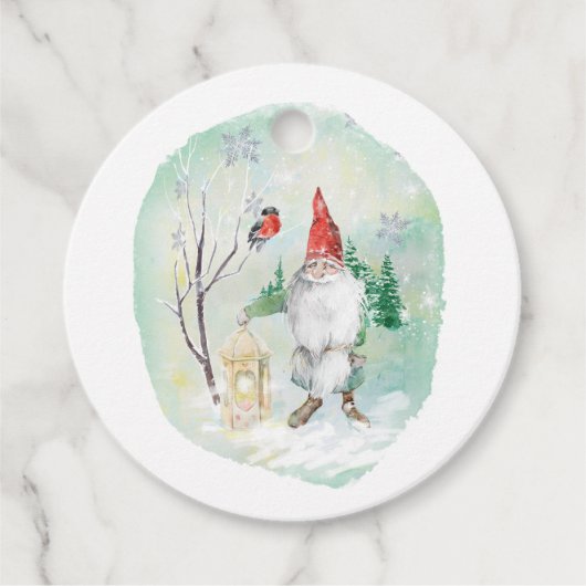 Julskandinaviska Gnome Geschenkanhänger (Vorderseite)