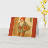 Jultomte/Nisse - skandinavische Weihnachten Karte (Gelbe Blume)