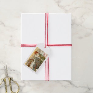Jultomten füttert Weihnachten-Ziege ein Plätzche Geschenkanhänger