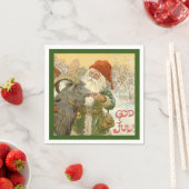 Jultomten Füttre Weihnachten Ziege ein Keks Serviette (Beispiel)