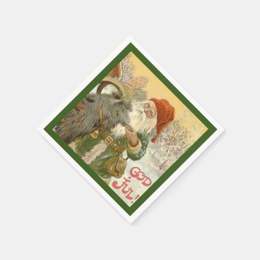 Jultomten Füttre Weihnachten Ziege ein Keks Serviette (Ecke)