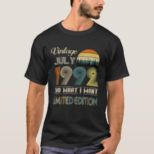July 1992 Vintage 30 Years Old Birthday T-Shirt