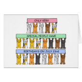 July 23rd Birthday Cartoon Cats (Vorderseite (Horizontal))