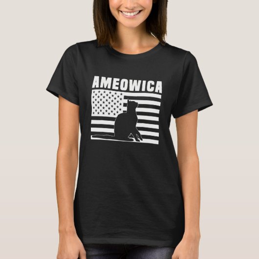 July 4th Cat 4th Of July American Flag USA Pride A T-Shirt (Vorderseite)