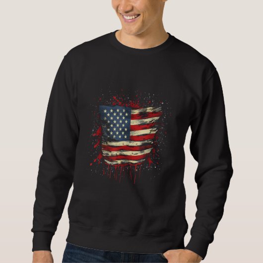 July 4th Product Patriotism, American Flag_2 Sweatshirt (Vorderseite)