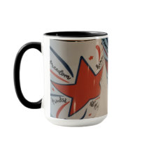 July 4th red white and blue mug
