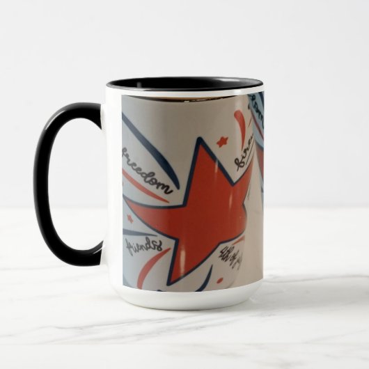 July 4th red white and blue mug tasse (Links)
