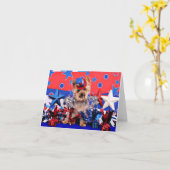 July 4th - Yorkie - Vinnie Karte (Gelbe Blume)