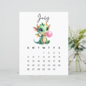 July Baby Dragon Art Print Whimsical Fantasy (Stehend Vorderseite)