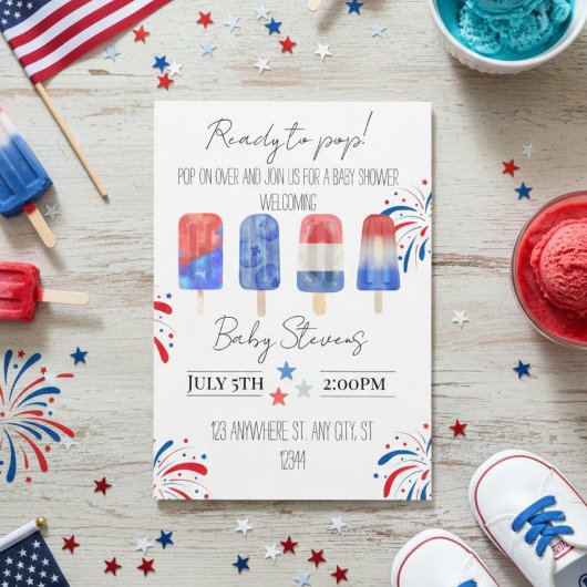 July baby shower invitation einladung