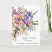 July Birth Flower Birthday Card | Delphiniums Karte (Vorderseite)