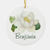 JULY Birth Flower Water Lily Botanical Decor White Keramik Ornament (Vorne)