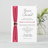 July Birthday Celebration - Red Ruby | Einladung (Stehend Vorderseite)