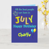July Birthday Folded Greeting Card Karte (Gelbe Blume)