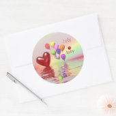 July Birthday Ruby Heart Runder Aufkleber (Umschlag)