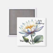 July Birthstone Ruby and Water Lily Magnet (Vorderseite/Rückseite)