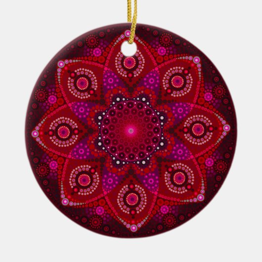 July Birthstone Ruby Mandala Ornament (Vorne)