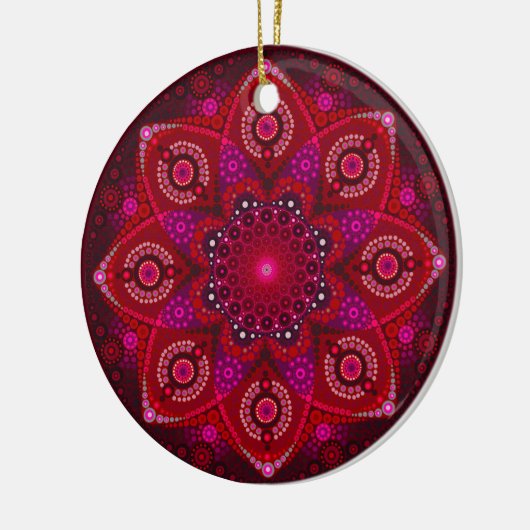 July Birthstone Ruby Mandala Ornament (Links)