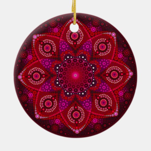 July Birthstone Ruby Mandala Ornament (Hinten)