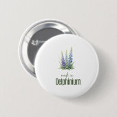 July Delphinium  Birth Flower Flat Thank You  Button (Vorne & Hinten)