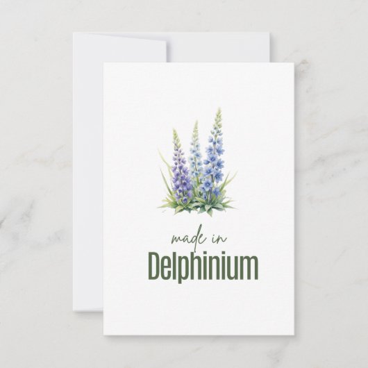 July Delphinium Birth Flower Flat Thank You Card Dankeskarte (Vorderseite)