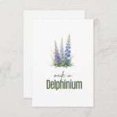 July Delphinium Birth Flower Flat Thank You Card Dankeskarte (Vorne/Hinten)
