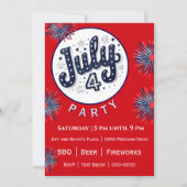 July Fourth with Fireworks in Red White and Blue  (Vorderseite)