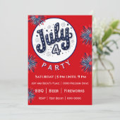 July Fourth with Fireworks in Red White and Blue  (Stehend Vorderseite)