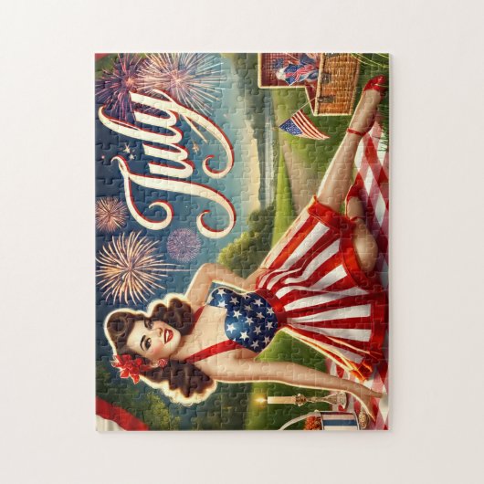 July Independence Pin-Up Celebration Puzzle (Vertikal)