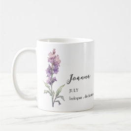 JULY LARKSPUR GEBURTSTE BLUME MONTH NAME GIFT KAFFEETASSE