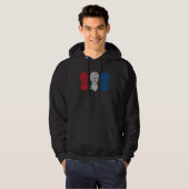 July Patriotic Red White Blue Upside Down Pineappl Hoodie (Vorne ganz)