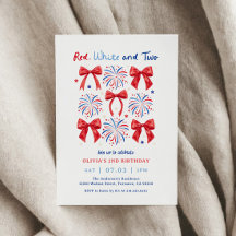 July Red White und Two Girl 2. Geburtstag Party