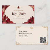 July Ruby Birthstone Shop Card Visitenkarte